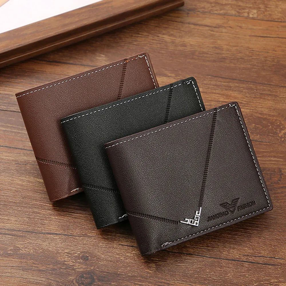 Lychee Texture Leather Card Holder Wallet