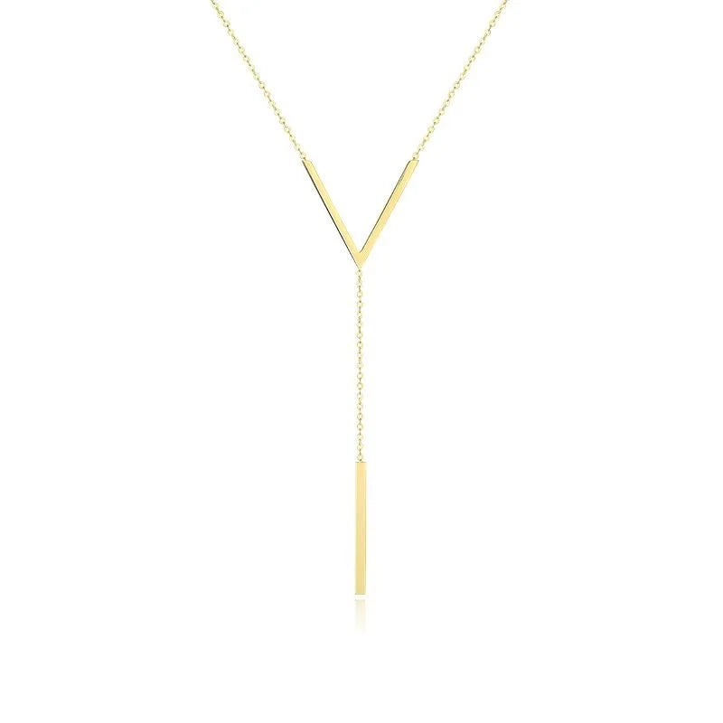 V-Shape Gold Pendant Necklace