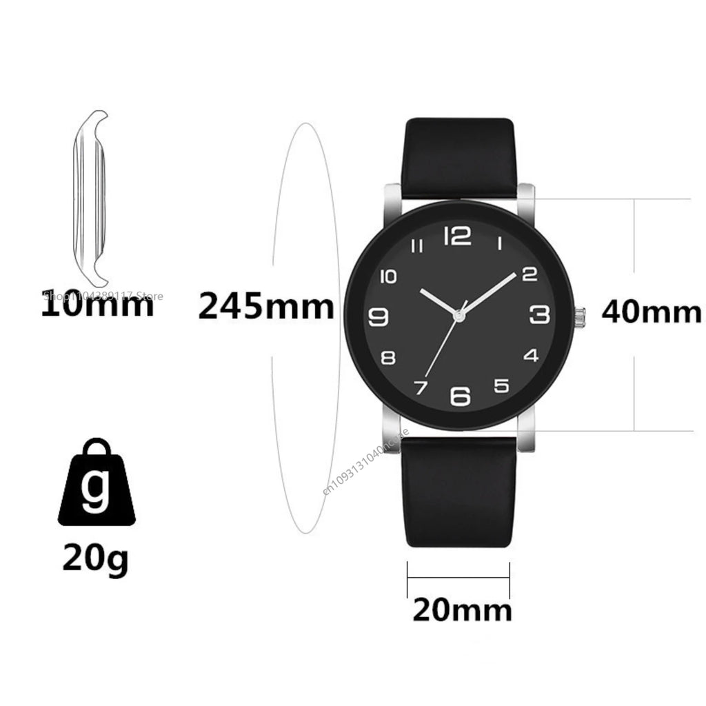 MOONBIFFY Dual Display Quartz Leather Watch