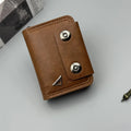 Men Retro Slim Bifold Leather Wallet