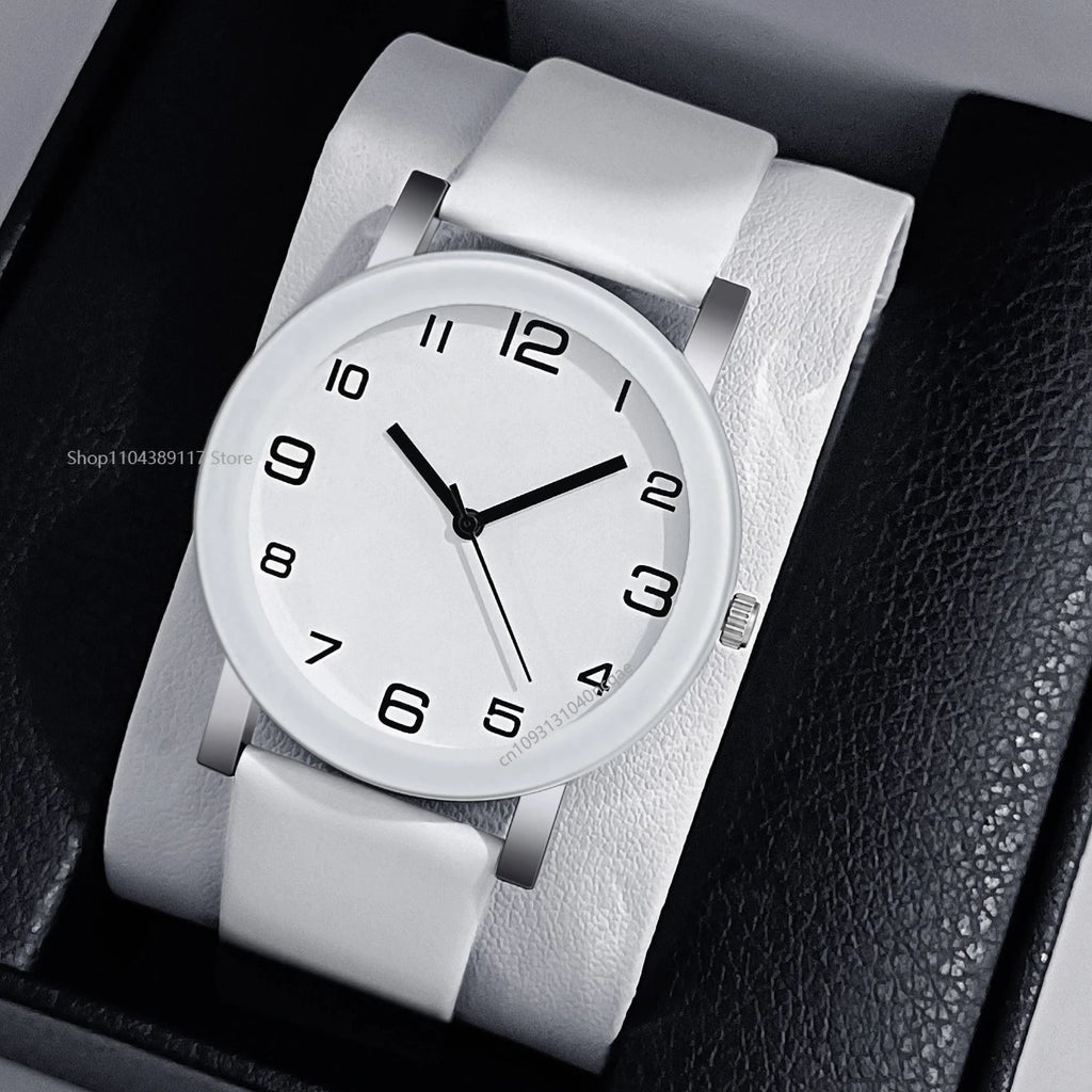 MOONBIFFY Dual Display Quartz Leather Watch