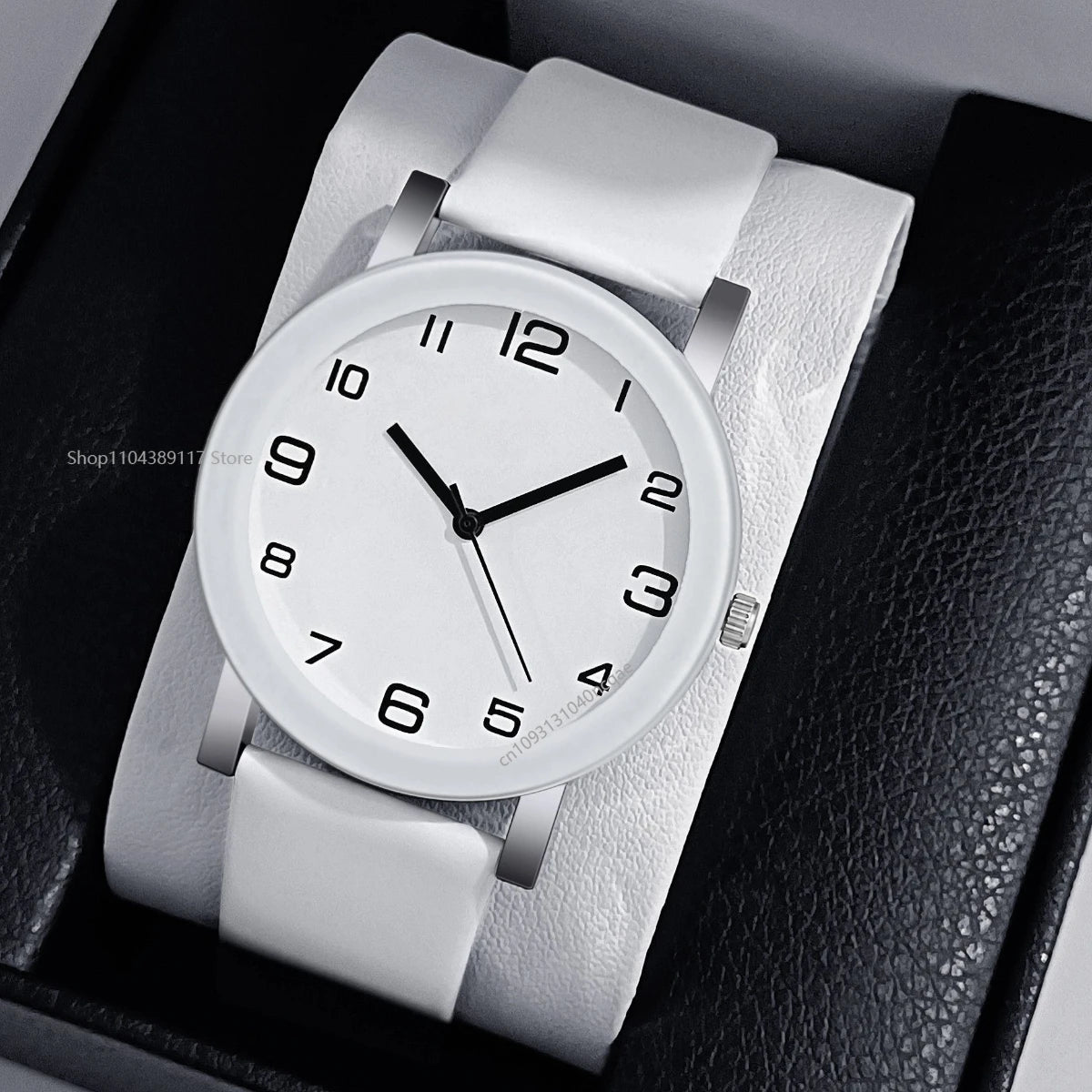 MOONBIFFY Dual Display Quartz Leather Watch