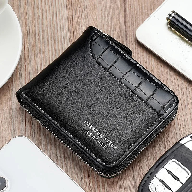Men’s Leather Zipper Wallet