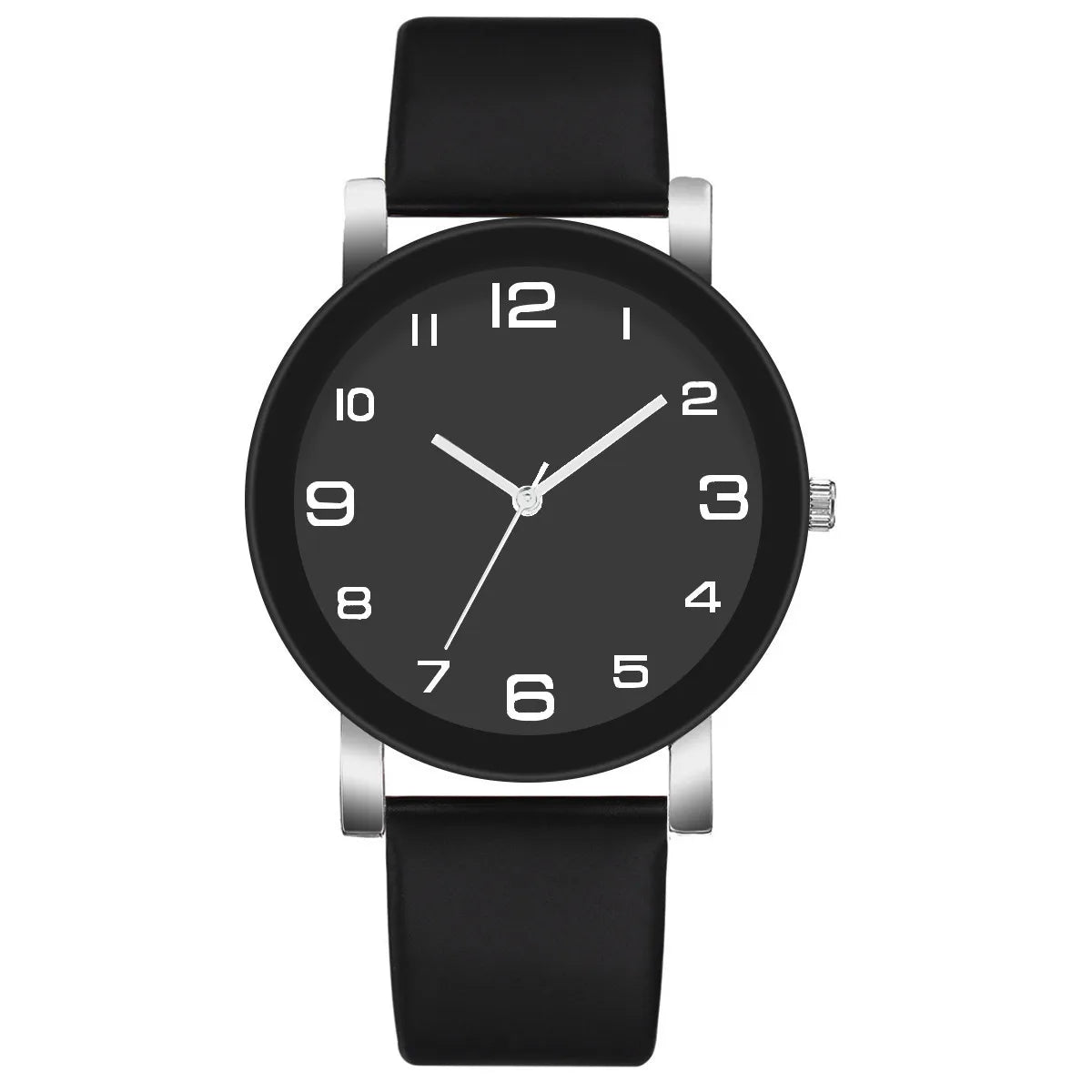 MOONBIFFY Dual Display Quartz Leather Watch