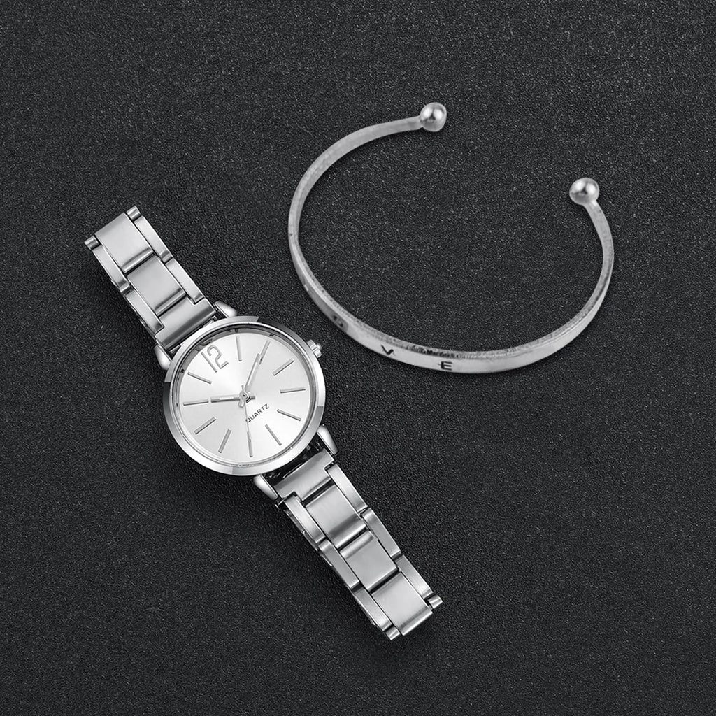 Women’s Gold Watch & Bracelet Set