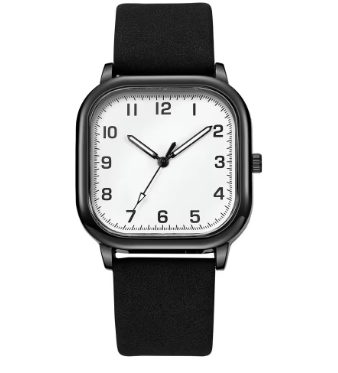 Men’s Square Quartz Leather Strap Watch Fashion Casual Wristwatch
