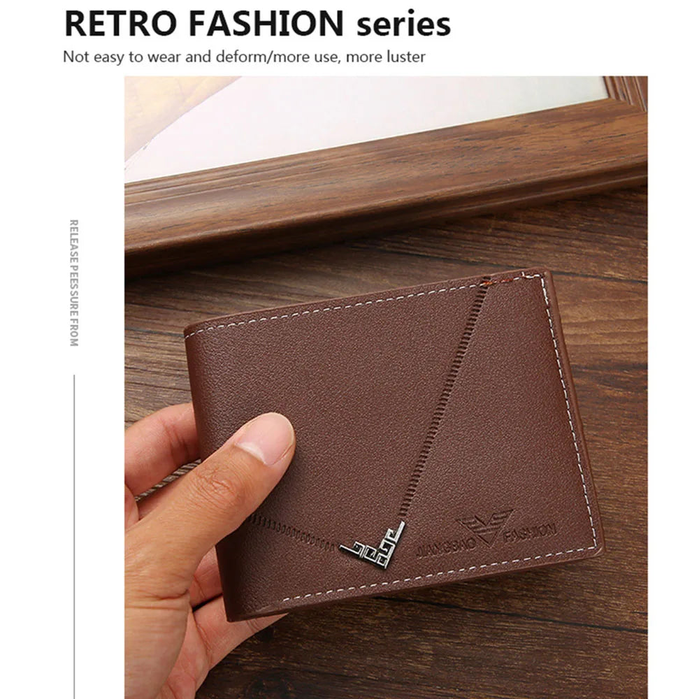 Lychee Texture Leather Card Holder Wallet
