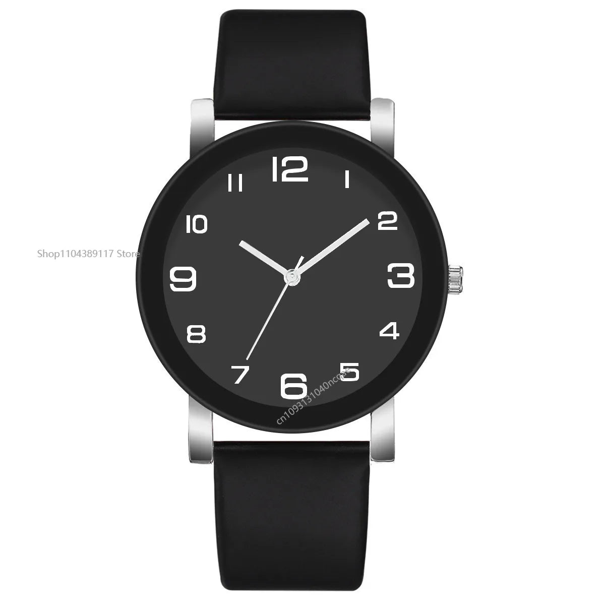 MOONBIFFY Dual Display Quartz Leather Watch