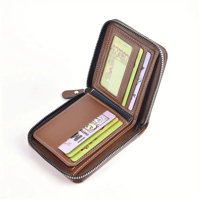 Retro Wax Oil PU Leather Short Wallet