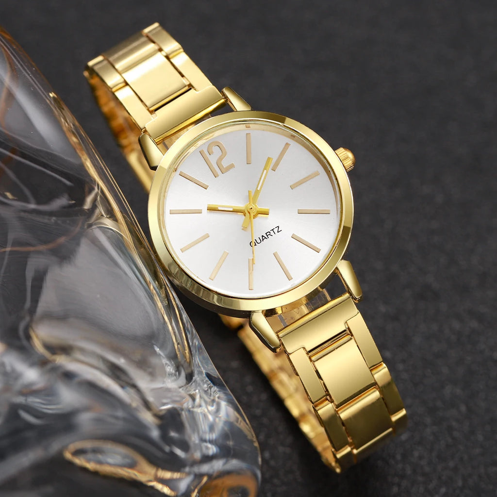 Women’s Gold Watch & Bracelet Set