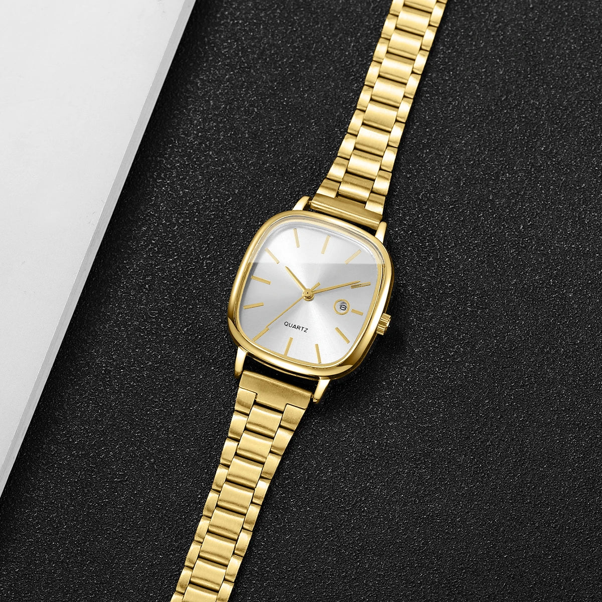 Women’s Square Watch & Bracelet Set (3PCS)
